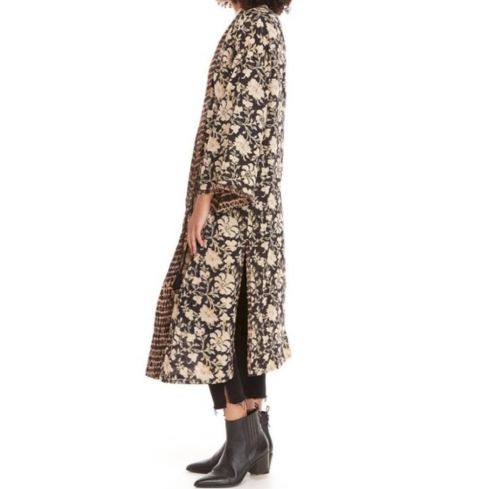 Free People Reversible Luxe Rumi Relaxed Cut Midi Kimono LAST ONE Size Small NWT - Picture 3 of 15